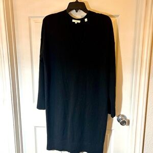 Vince Cashmere Blend V-neck Midi Sweater Dress